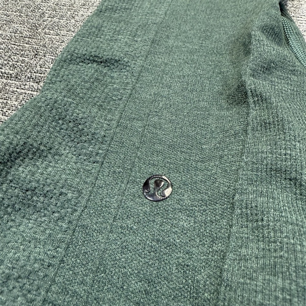Lululemon Women's Seamless Compression Legging Sz 4 Green Ankle Gym Yoga Running